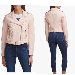 Levi's Light Pink Leather Jacket for Women